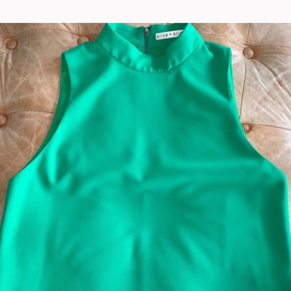 Alice & Olivia Amalia Mock Neck Boxy Tank